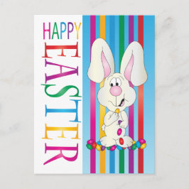 Cartão Postal De Festividades Felz pascoa Jelly Bean Bunny