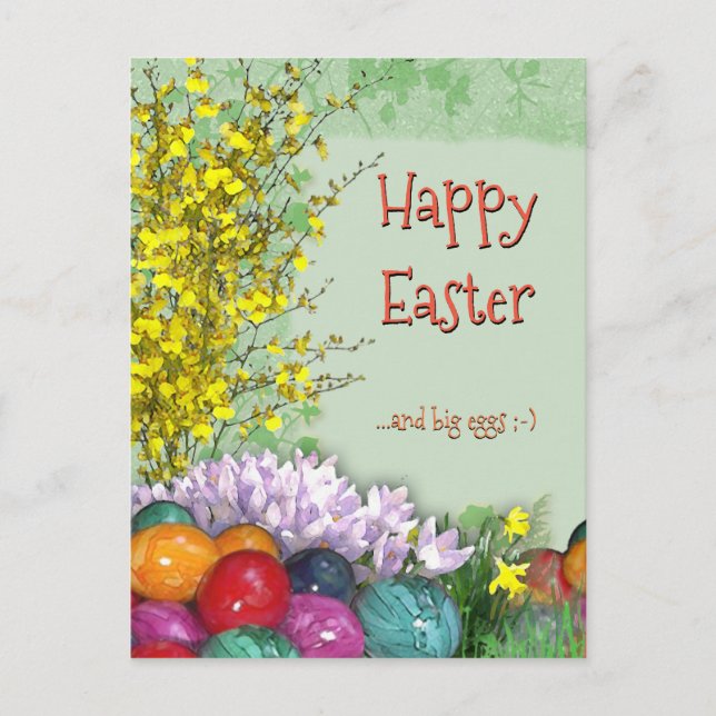 Cartão Postal De Festividades Felzs pascoa e ovos grandes;-) (Frente)