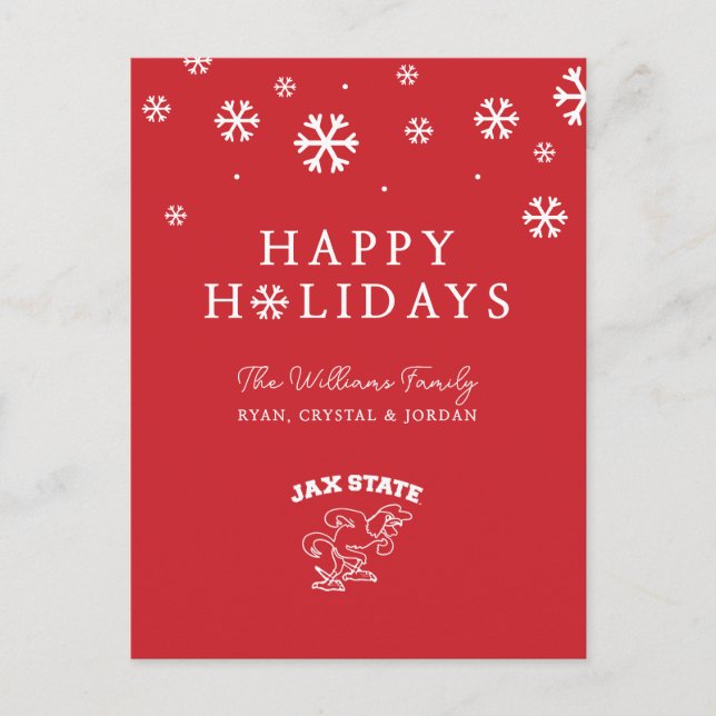 Cartão Postal De Festividades Feriado da Jacksonville State University (Frente)