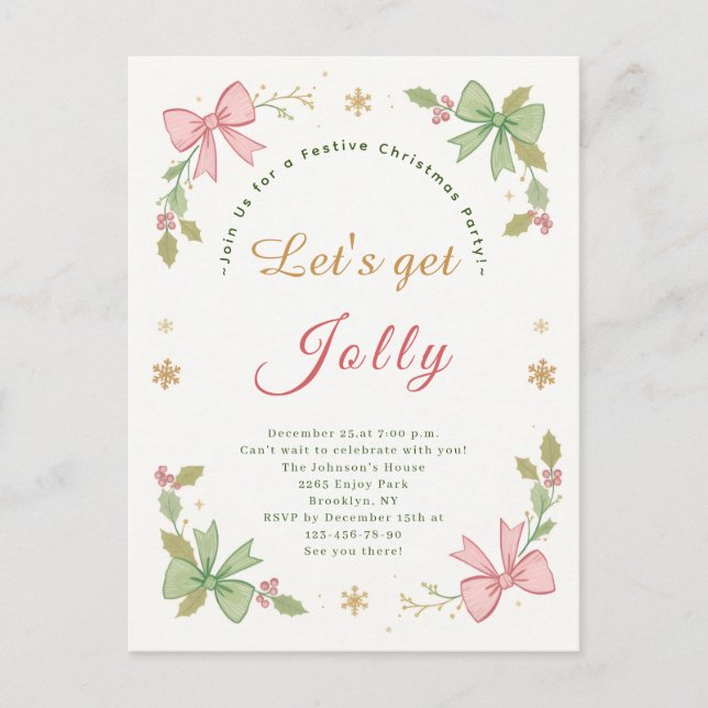 Cartão Postal De Festividades Feriado de Arco de Natal Whimsical do vamos Get Jo (Frente)