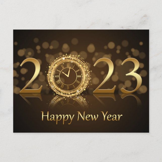 Cartão Postal De Festividades Feriado de fogos de artifício de ano novo (Frente)