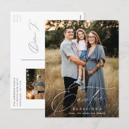 Cartão Postal De Festividades Feriado de Fotografias das Bênçãos de Páscoa Elega