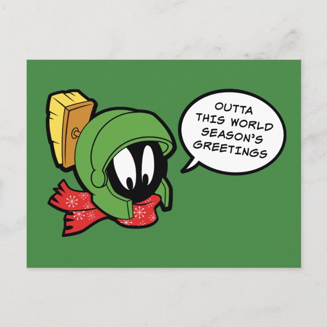 Cartão Postal De Festividades Feriado de Marvin MARTIAN™ "Fora deste Mundo" (Frente)