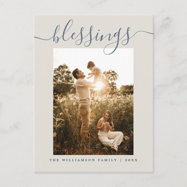 Cartão Postal De Festividades Feriado de Natal do Cream das Bênçãos Modernas (Frente)