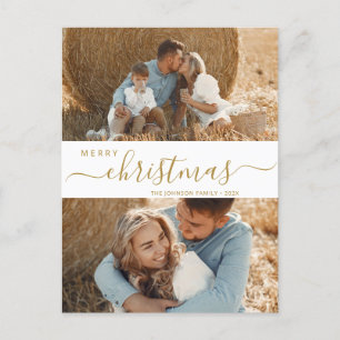 Cartão Postal De Festividades Feriado de Natal do Script de Colagem de Fotografi