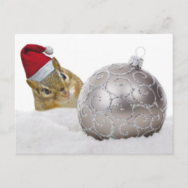 Cartão Postal De Festividades Feriado de Natal em Prata e Neve