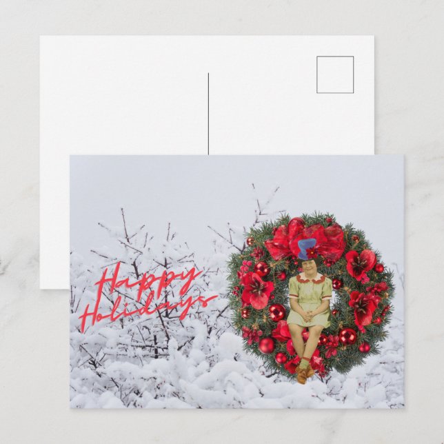 Cartão Postal De Festividades Feriado de Natal para Garota Imobiliária (Frente/Verso)