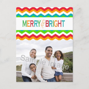 Cartão Postal De Festividades Feriado em feliz e Chevron Bril Cores Negros
