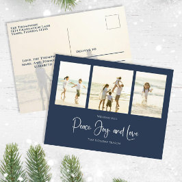 Cartão Postal De Festividades Feriado Joy Love Elegante Snowflakes 4 Foto