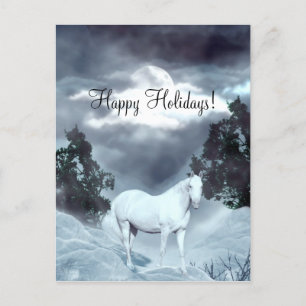 Cartão Postal De Festividades Feriados Felizes de Cavalo Branco
