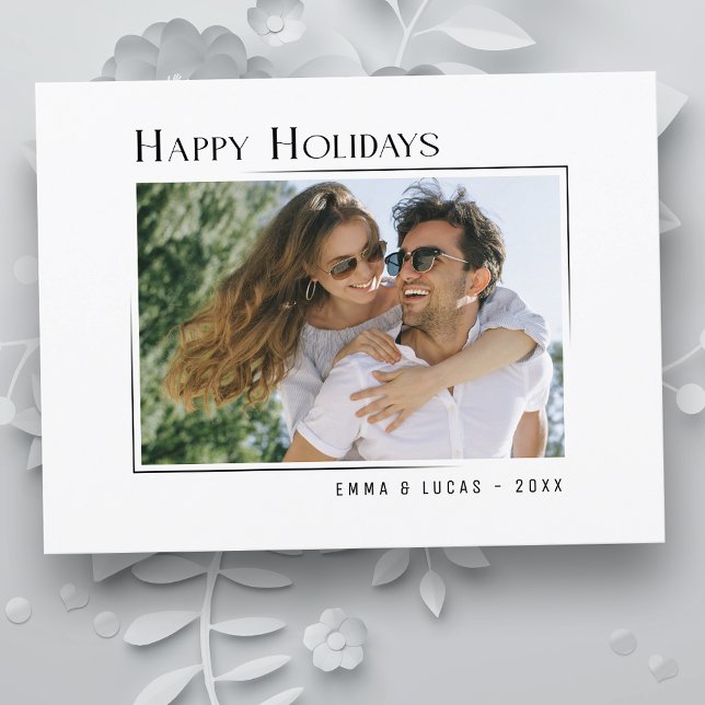 Cartão Postal De Festividades Feriados Felizes Foto de Estilo Mínimo Moderno Úni (Criador carregado)