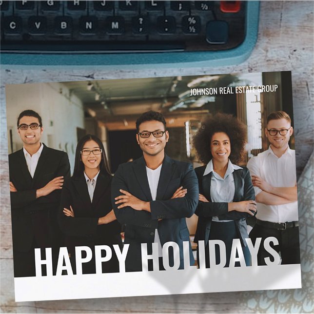 Cartão Postal De Festividades Feriados Felizes Foto Personalizada Moderna Simple (Criador carregado)