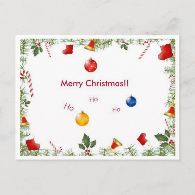 Cartão Postal De Festividades Férias (Frente)