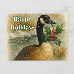Cartão Postal De Festividades Férias de Natal do Ganso Canadense