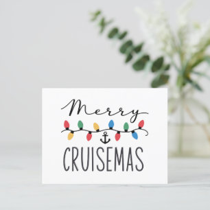 Cartão Postal De Festividades Férias de Natal em Cruzeiro Familiar Feliz