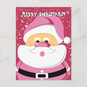 Cartão Postal De Festividades Férias de Natal Santa Claus, cor-de-rosa,