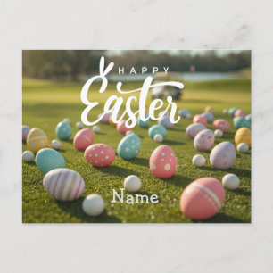 Cartão Postal De Festividades Férias de Páscoa de golfe para golfista