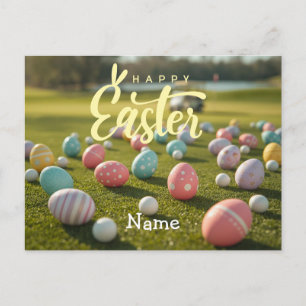 Cartão Postal De Festividades Férias de Páscoa de golfe para golfista
