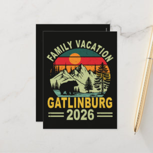 Cartão Postal De Festividades Férias em Família 2026 Gatlinburg Tennessee