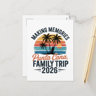 Cartão Postal De Festividades Férias em Família Punta Cana 2026 Férias de Verão