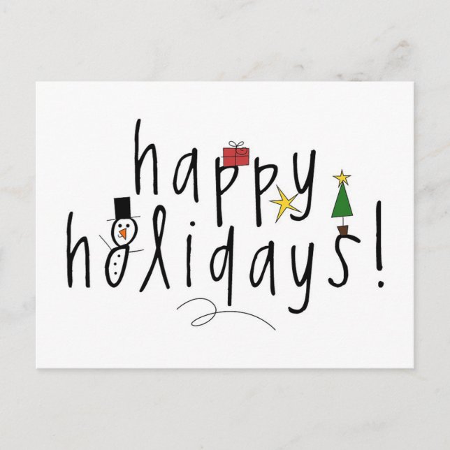 Cartão Postal De Festividades Férias Felizes (Frente)