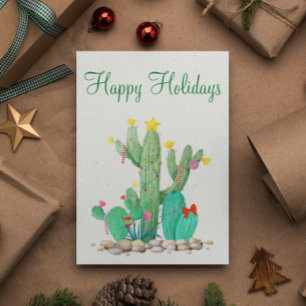 Cartão Postal De Festividades Férias Felizes Cactus do Deserto Sudoeste