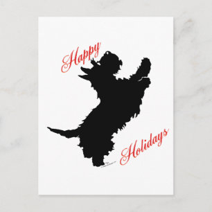 Cartão Postal De Festividades Férias Felizes do Scottish Terrier
