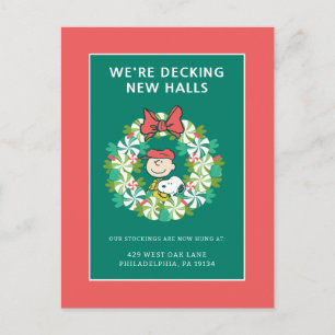 Cartão Postal De Festividades Férias Felizes Peppermint Candy Wreath