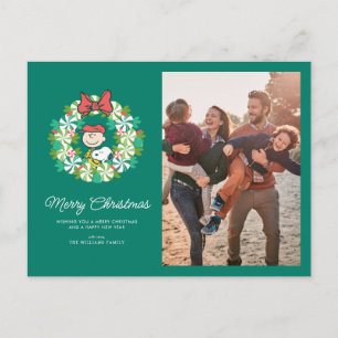 Cartão Postal De Festividades Férias Felizes Peppermint Candy Wreath