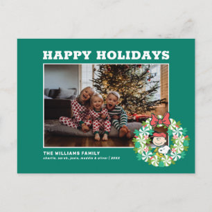 Cartão Postal De Festividades Férias Felizes Peppermint Candy Wreath