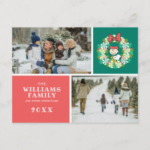 Cartão Postal De Festividades Férias Felizes Peppermint Candy Wreath