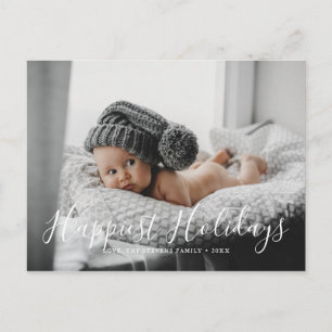 Cartão Postal De Festividades Férias Mais Felizes Foto de Família Natal