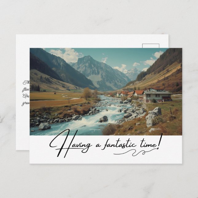 Cartão Postal De Festividades Férias na aldeia (Frente/Verso)