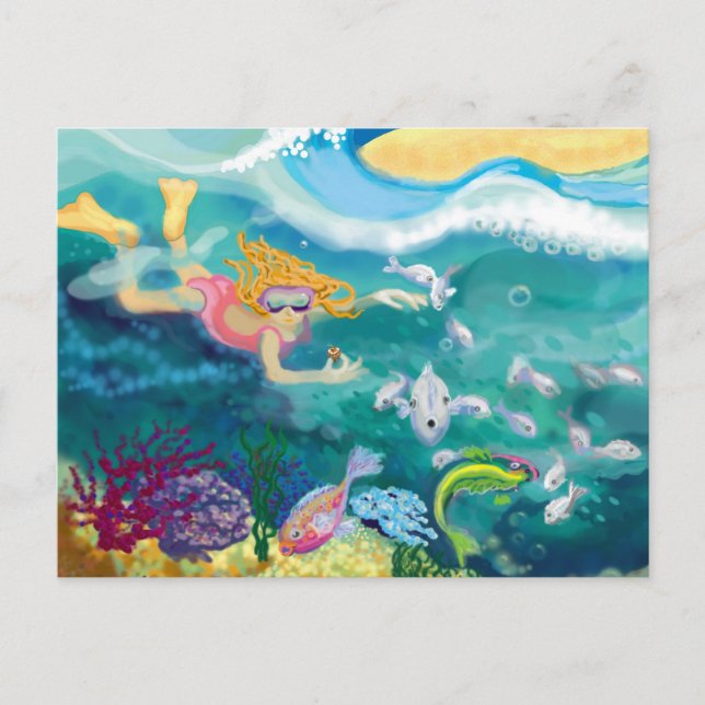 Cartão Postal De Festividades Férias tropicais (Frente)