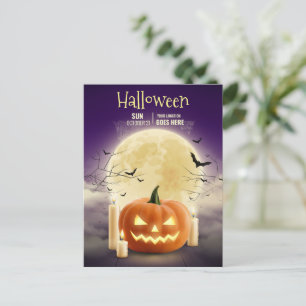 Cartão Postal De Festividades Festa de Casa Assombrada de Halloween editável, Ha