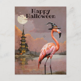 Cartão Postal De Festividades Festa de Fantasias de Halloween na Mansão Assombra