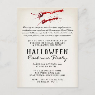 Cartão Postal De Festividades Festa de Halloween de Sangue de Vampiro