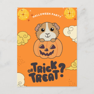 Cartão Postal De Festividades Festa de Halloween Truque ou Tratamento Porquinhos