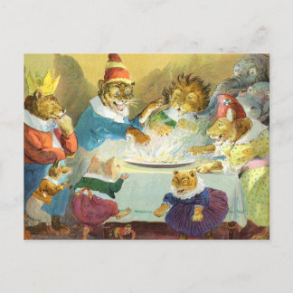 Cartão Postal De Festividades Festa de Natal na Terra dos Animais
