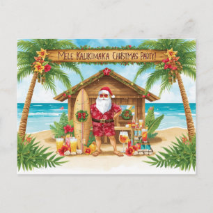 Cartão Postal De Festividades Festa de Natal no Havaí “Mele Kalikimaka!” 