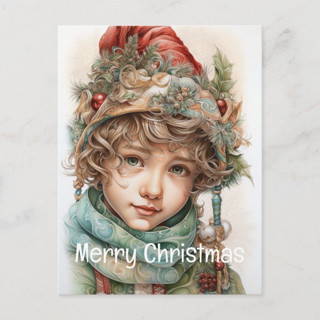 Cartão Postal De Festividades Festa de Natal Personalizada 21 de 25 (Frente)