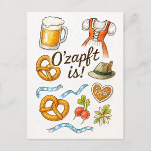 Cartão Postal De Festividades Festa de Oktoberfest 'O'zapft Is!' 
