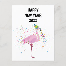 Cartão Postal De Festividades Festas Flamingo - Cartão de Anos novos de Férias A
