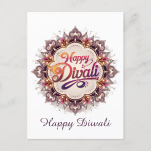 Cartão Postal De Festividades Festival de Luz Feliz e Elegante Diwali