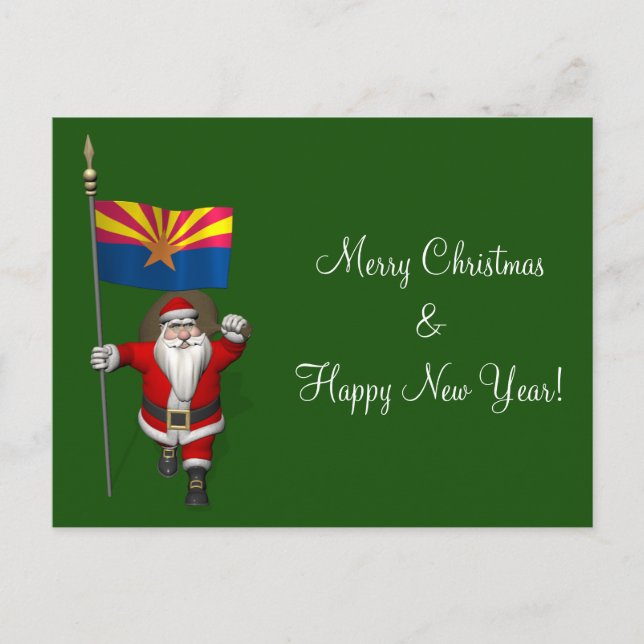 Cartão Postal De Festividades Festive Father Christmas Visiting Arizona (Frente)