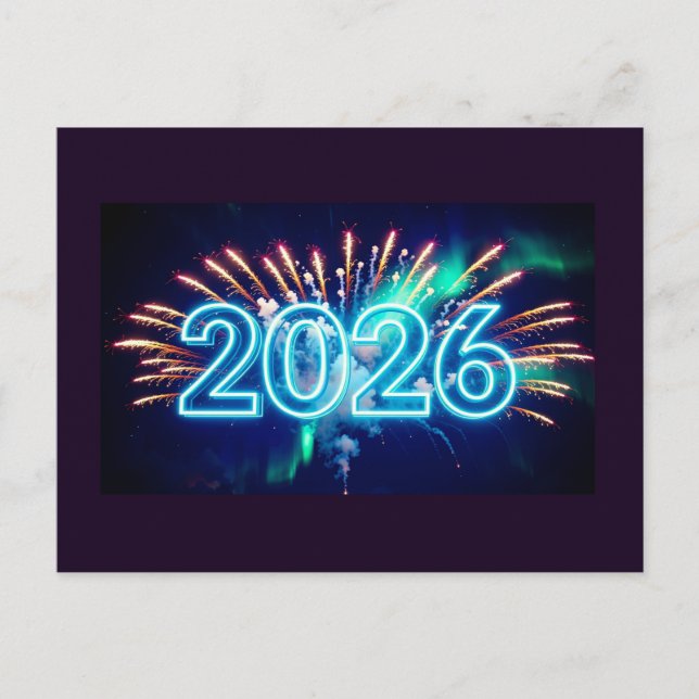 Cartão Postal De Festividades Festive New Year postcard (Frente)