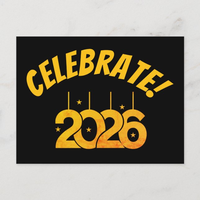 Cartão Postal De Festividades Festive New Year postcard (Frente)