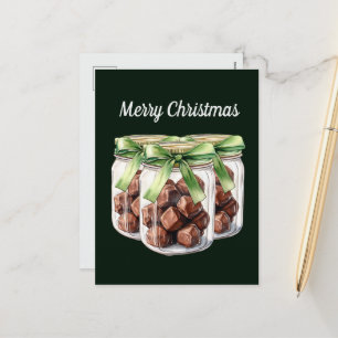 Cartão Postal De Festividades Festivo chocolate de Natal personalizável