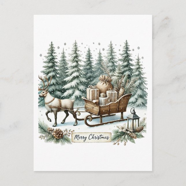 Cartão Postal De Festividades Festivo Feliz Natal Cretador (Frente)