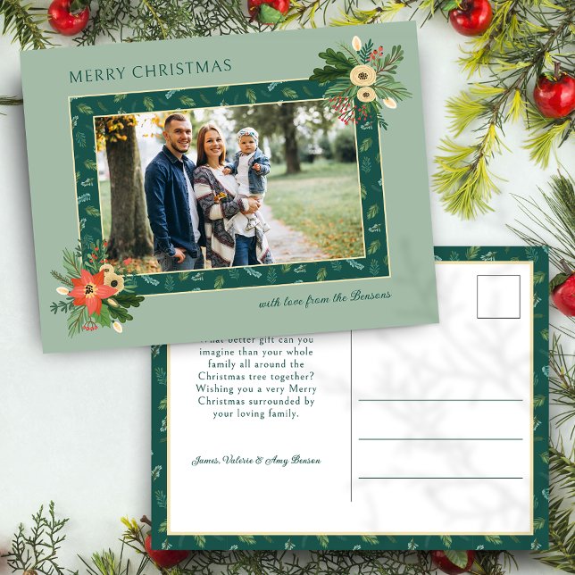 Cartão Postal De Festividades Festivo Fora de Natal Fesca Floral 1 Foto (Criador carregado)